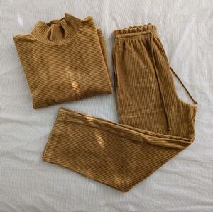 Madewell Texture & Thread Velour Corduroy 2 Piece Tracksuit/Sweatsuit Set XS
